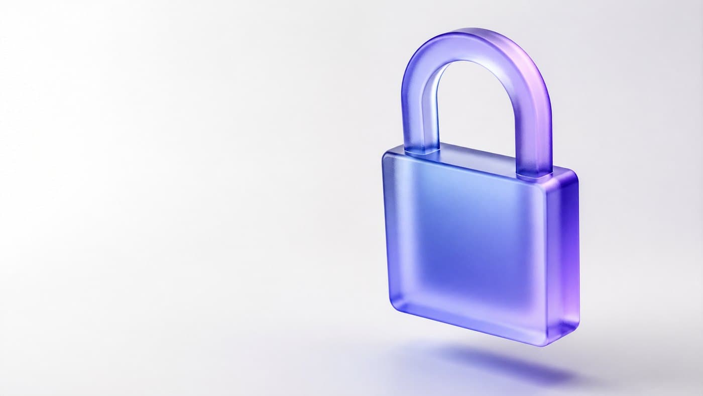 Candado de cristal que simboliza la protección de tus datos personales